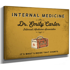 Personalized Internal Medicine Sign, It's What's Inside That Counts, Mustard & Black, image 8