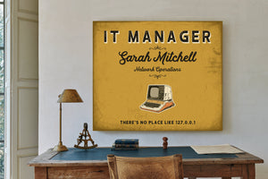 Personalized IT Manager Sign, There's No Place Like 127.0.0.1, Mustard & Black, image 2