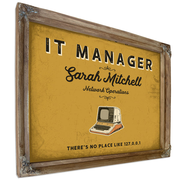 Personalized IT Manager Sign, There's No Place Like 127.0.0.1, Mustard & Black, image 6