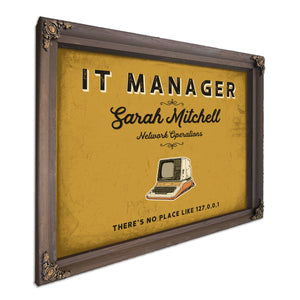 Personalized IT Manager Sign, There's No Place Like 127.0.0.1, Mustard & Black, image 7