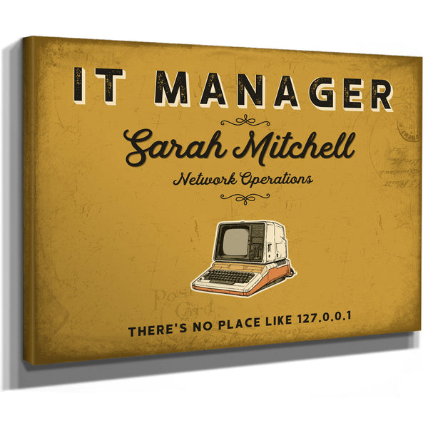 Personalized IT Manager Sign, There's No Place Like 127.0.0.1, Mustard & Black, image 8
