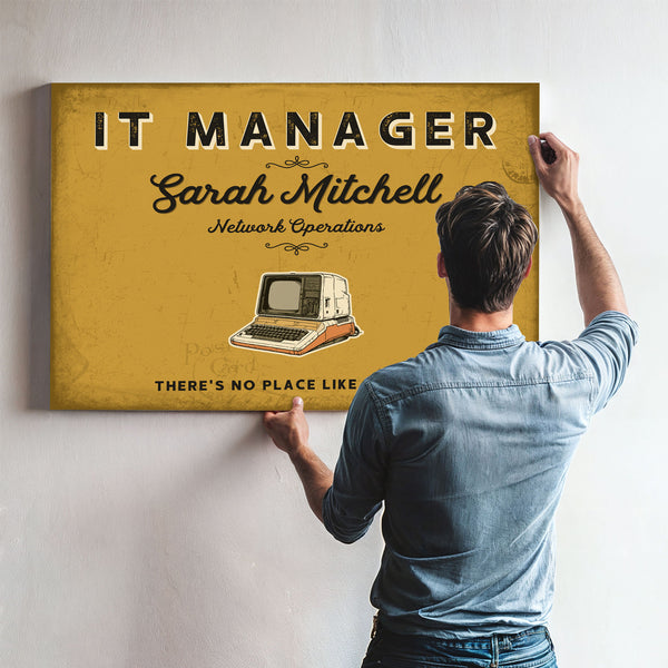 Personalized IT Manager Sign, There's No Place Like 127.0.0.1, Mustard & Black, image 9