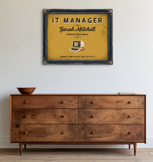 Personalized IT Manager Sign, There's No Place Like 127.0.0.1, Mustard & Black, image 19
