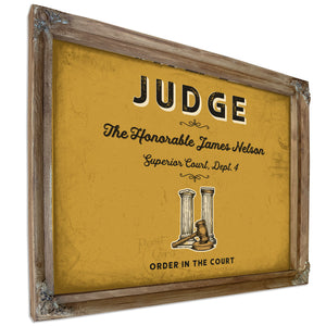 Personalized Judge Sign, Order in the Court, Mustard & Black, image 6