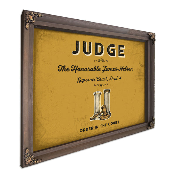 Personalized Judge Sign, Order in the Court, Mustard & Black, image 7