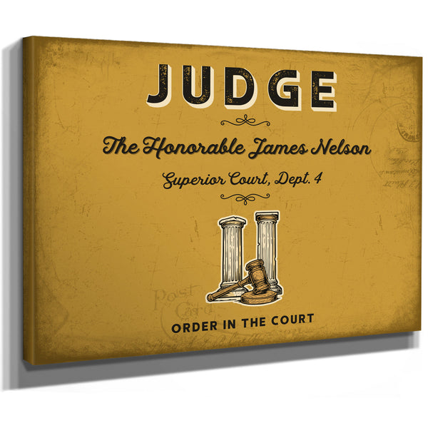 Personalized Judge Sign, Order in the Court, Mustard & Black, image 8