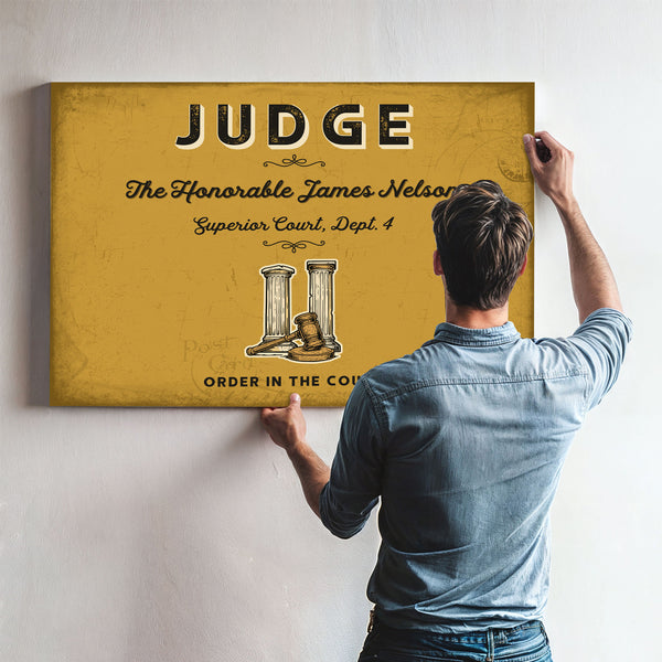 Personalized Judge Sign, Order in the Court, Mustard & Black, image 9