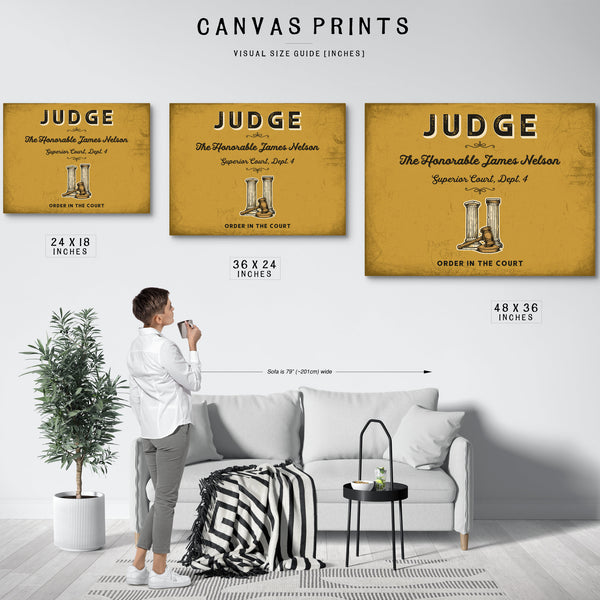 Personalized Judge Sign, Order in the Court, Mustard & Black, image 10