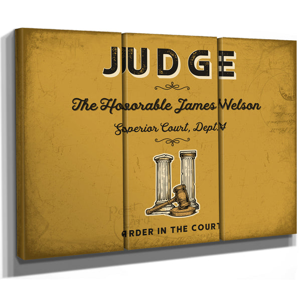 Personalized Judge Sign, Order in the Court, Mustard & Black, image 14