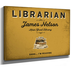 Personalized Librarian Sign, Shhh... I'm Reading, Mustard & Black, image 8