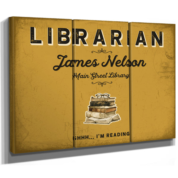 Personalized Librarian Sign, Shhh... I'm Reading, Mustard & Black, image 14