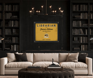 Personalized Librarian Sign, Shhh... I'm Reading, Mustard & Black, image 16