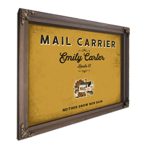 Personalized Mail Carrier Sign, Neither Snow Nor Rain, Mustard & Black, image 7