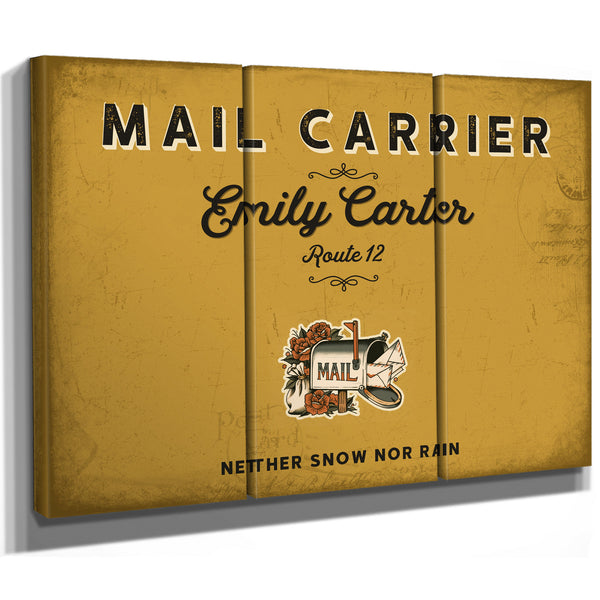 Personalized Mail Carrier Sign, Neither Snow Nor Rain, Mustard & Black, image 14