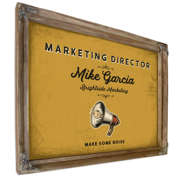 Personalized Marketing Director Sign, Make Some Noise, Mustard & Black, image 6