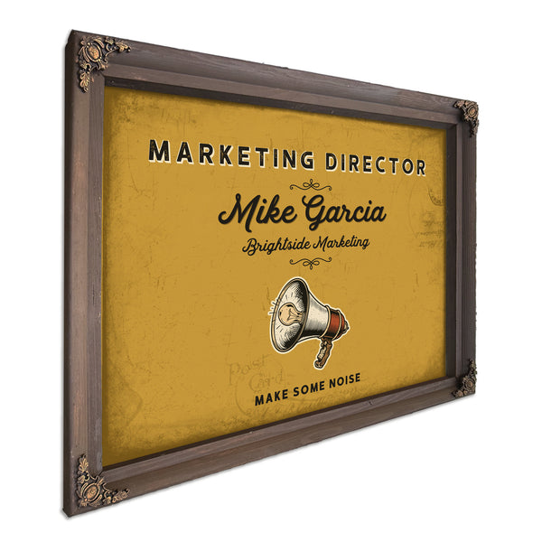 Personalized Marketing Director Sign, Make Some Noise, Mustard & Black, image 7