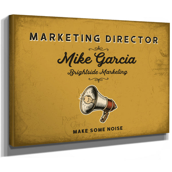 Personalized Marketing Director Sign, Make Some Noise, Mustard & Black, image 8
