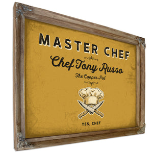 Personalized Master Chef Sign, Yes, Chef, Mustard & Black, image 6
