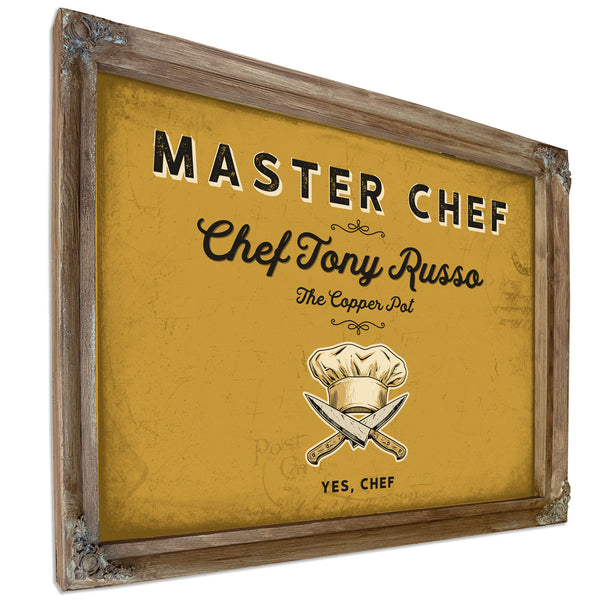 Personalized Master Chef Sign, Yes, Chef, Mustard & Black, image 6