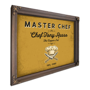 Personalized Master Chef Sign, Yes, Chef, Mustard & Black, image 7