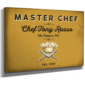Personalized Master Chef Sign, Yes, Chef, Mustard & Black, image 8