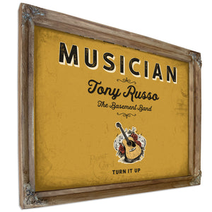 Personalized Musician Sign, Turn It Up, Mustard & Black, image 6