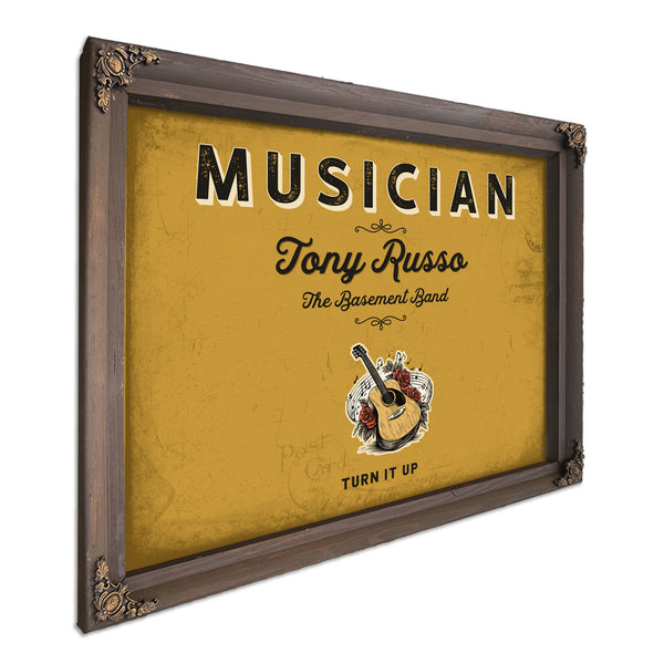 Personalized Musician Sign, Turn It Up, Mustard & Black, image 7