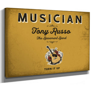 Personalized Musician Sign, Turn It Up, Mustard & Black, image 8
