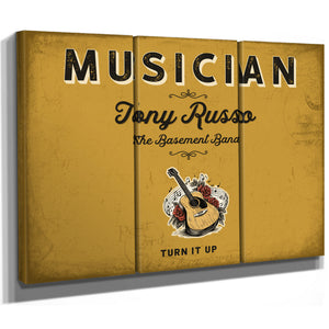 Personalized Musician Sign, Turn It Up, Mustard & Black, image 14