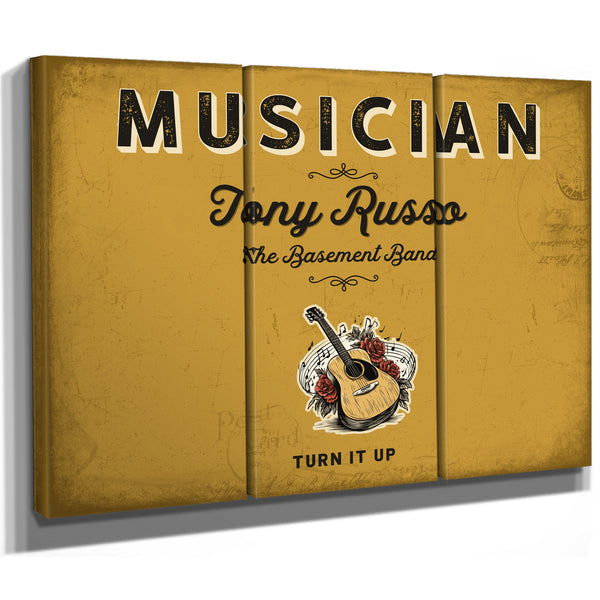 Personalized Musician Sign, Turn It Up, Mustard & Black, image 14