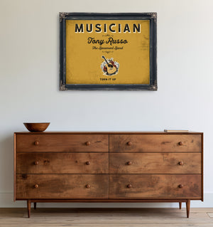 Personalized Musician Sign, Turn It Up, Mustard & Black, image 19