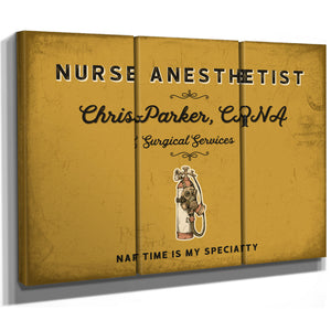 Personalized Nurse Anesthetist Sign, Nap Time Is My Specialty, Mustard & Black, image 14