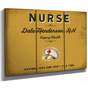 Personalized Nurse Sign, Saving Lives One Shift at a Time, Mustard & Black, image 14