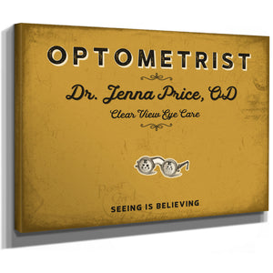 Personalized Optometrist Sign, Seeing Is Believing, Mustard & Black, image 8