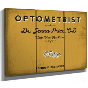 Personalized Optometrist Sign, Seeing Is Believing, Mustard & Black, image 14