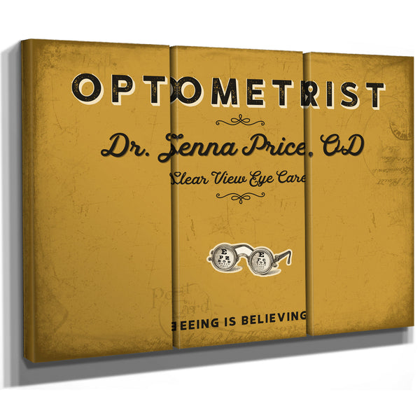Personalized Optometrist Sign, Seeing Is Believing, Mustard & Black, image 14