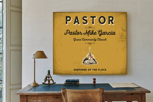 Personalized Pastor Sign, Shepherd of the Flock, Mustard & Black, image 2
