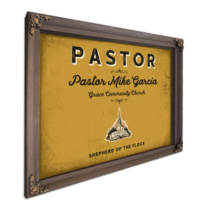 Personalized Pastor Sign, Shepherd of the Flock, Mustard & Black, image 7