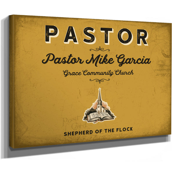 Personalized Pastor Sign, Shepherd of the Flock, Mustard & Black, image 8