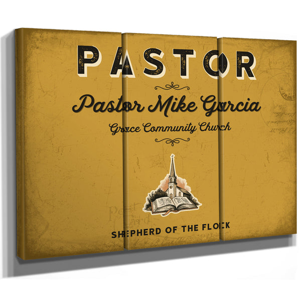 Personalized Pastor Sign, Shepherd of the Flock, Mustard & Black, image 14