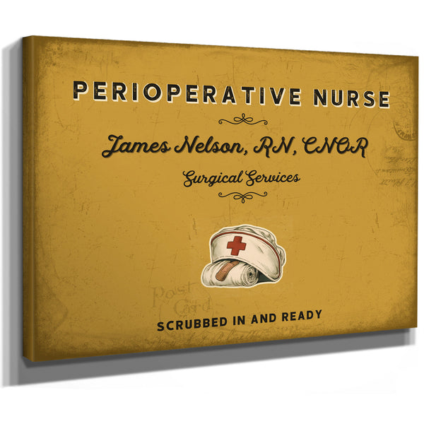 Personalized Perioperative Nurse Sign, Scrubbed In and Ready, Mustard & Black, image 8