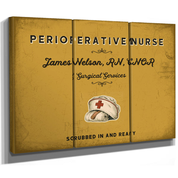 Personalized Perioperative Nurse Sign, Scrubbed In and Ready, Mustard & Black, image 14