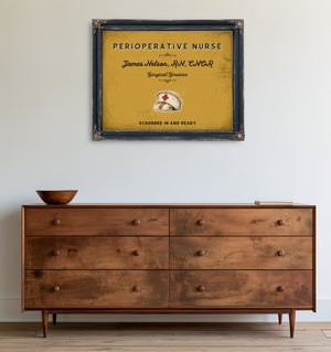 Personalized Perioperative Nurse Sign, Scrubbed In and Ready, Mustard & Black, image 19