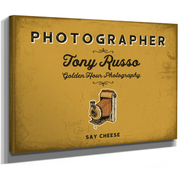 Personalized Photographer Sign, Say Cheese, Mustard & Black, image 8