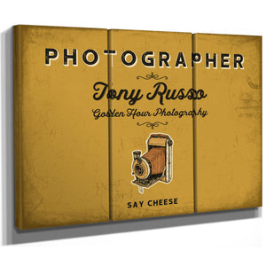 Personalized Photographer Sign, Say Cheese, Mustard & Black, image 14
