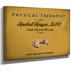 Personalized Physical Therapist Sign, Keep Moving Forward, Mustard & Black, image 8