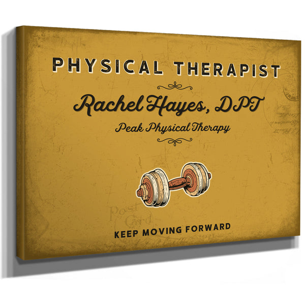 Personalized Physical Therapist Sign, Keep Moving Forward, Mustard & Black, image 8