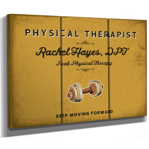 Personalized Physical Therapist Sign, Keep Moving Forward, Mustard & Black, image 14