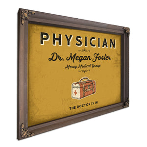 Personalized Physician Sign, The Doctor Is In, Mustard & Black, image 7