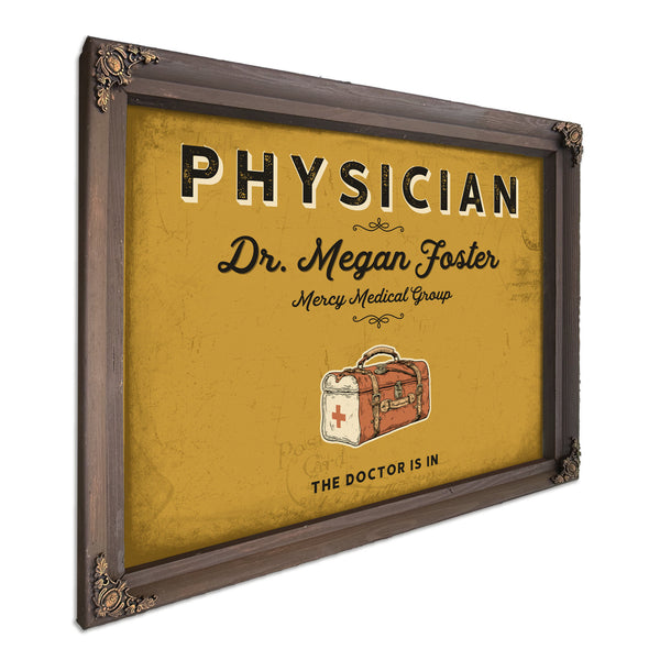 Personalized Physician Sign, The Doctor Is In, Mustard & Black, image 7